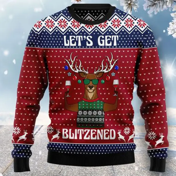 Lets Get Slouchy Ugly Christmas Sweater - Wayrates.com 