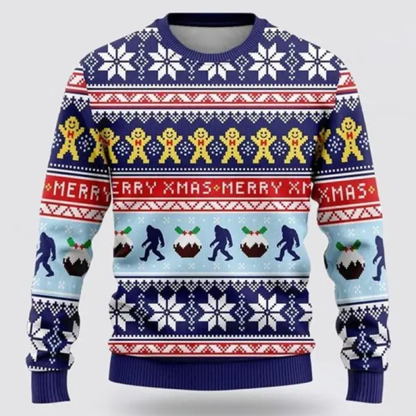 Bigfoot Merry Xmas Ugly Christmas Sweater - Wayrates.com 