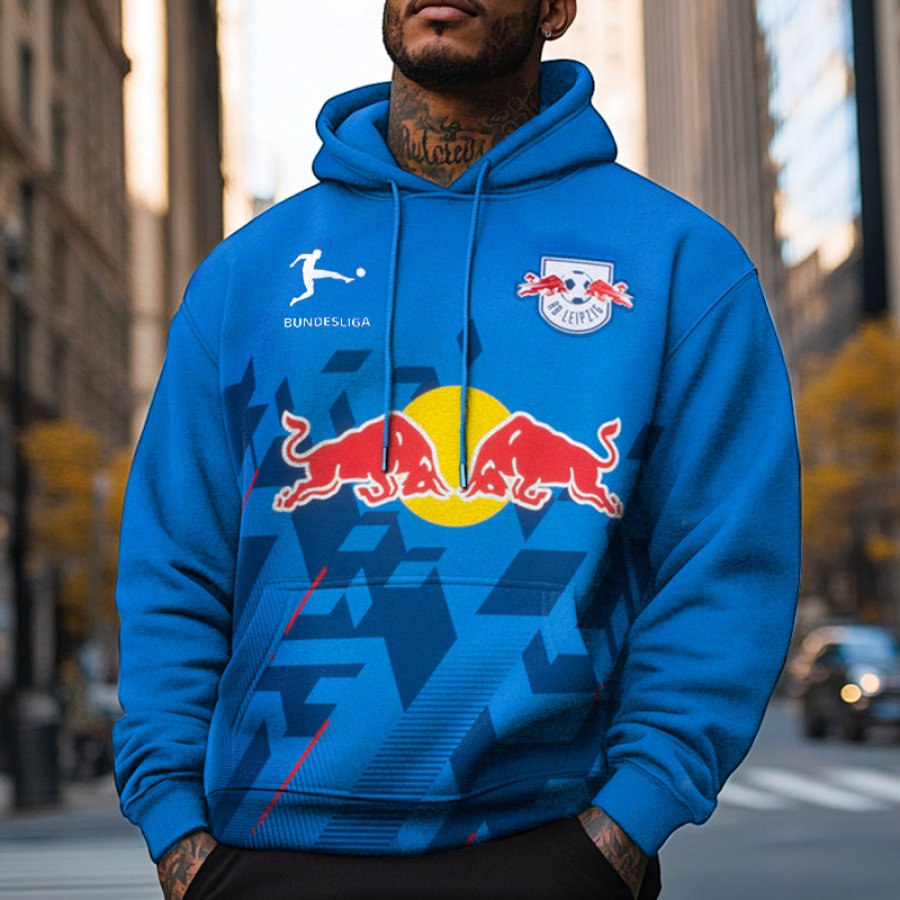 

Men's Rb Leipzig Shirt German Football Match Blue Hoodie