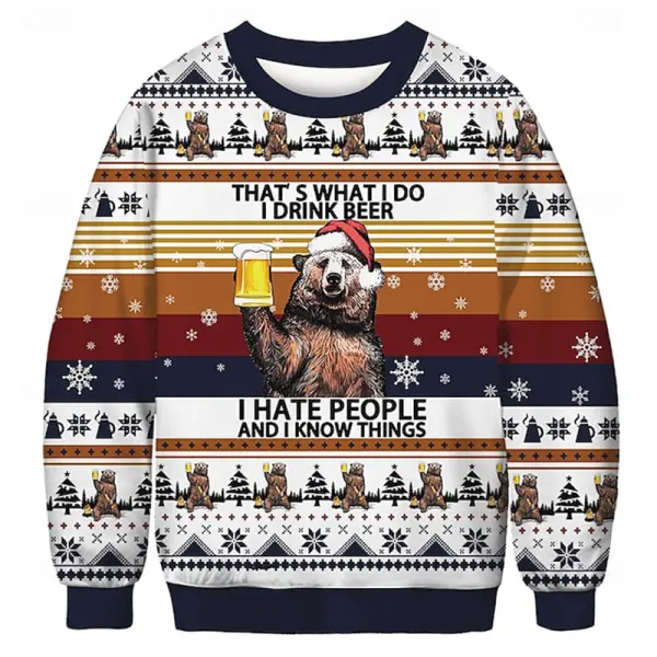 Beer Bear Christmas Ugly Sweater - Wayrates.com 