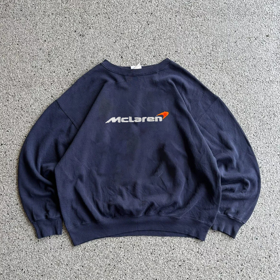 

Unisex Racing Embroidered Oversized Simple Sweatshirt