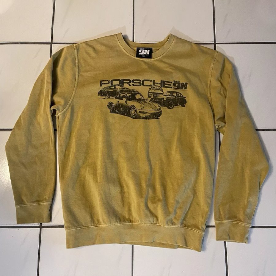 

Men's Vintage PORSCHE Retro Racing Print Long Sleeve Crew Neck Sweatshirt