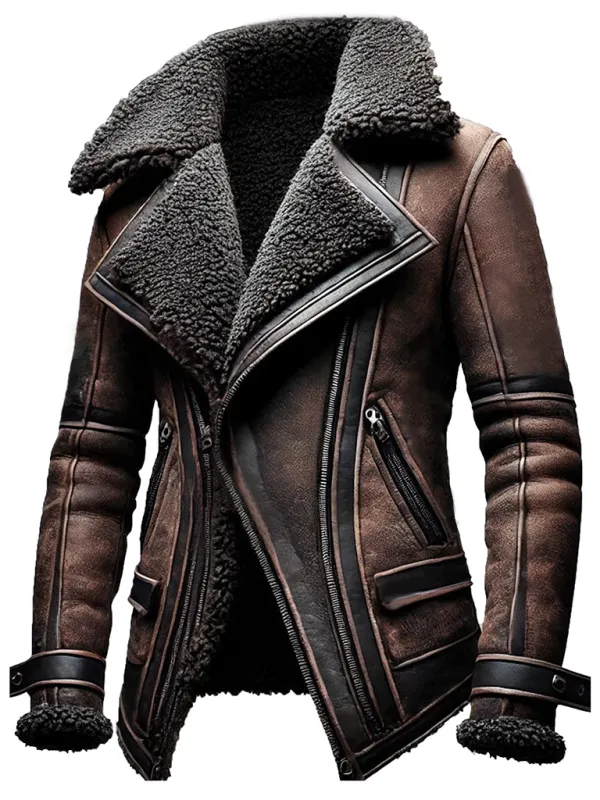Men's Training Warm Leather Long Coat - Pragmaace.com 
