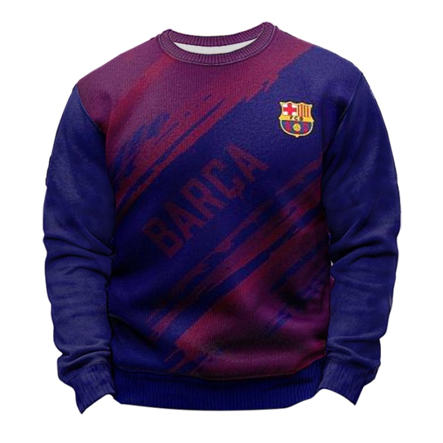 

FC Barcelona Football League Violet Christmas Ugly Sweatshirts