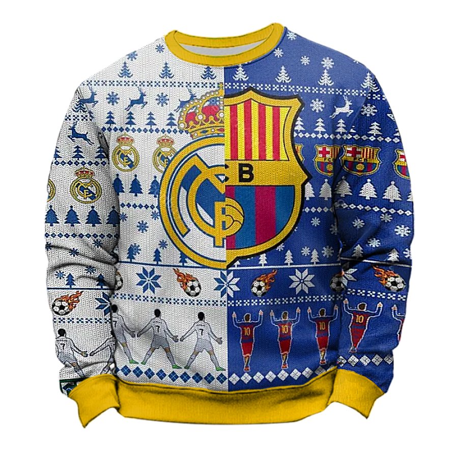 

FC Barcelona Blue Christmas Ugly Sweatshirts