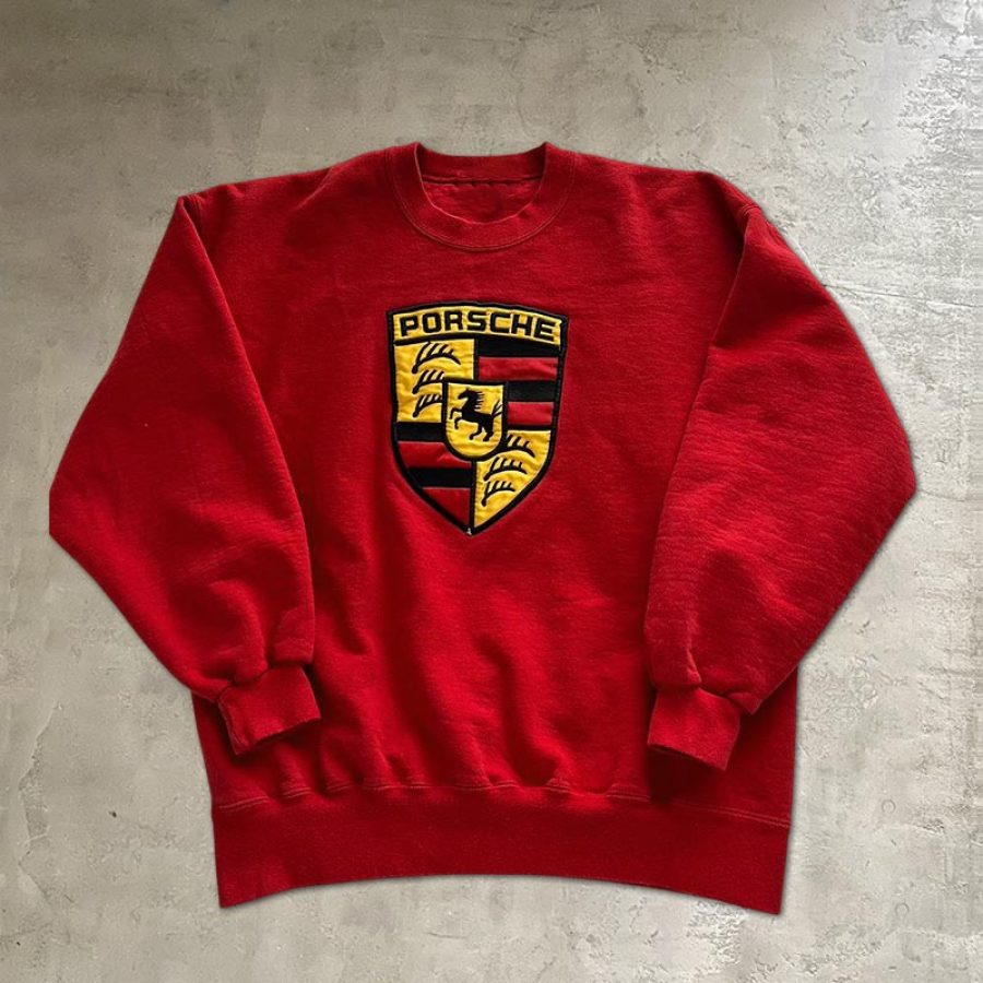 

Men's Vintage Racing Car Print Crew Neck Sweatshirt