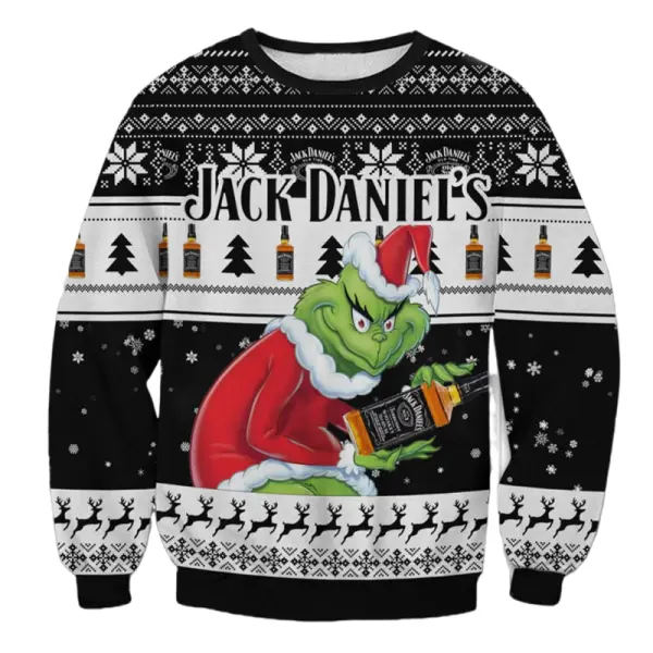Unisex Jack Daniel's Print Crew Neck Ugly Christmas Sweatshirt Only $26.99 - Cotosen.com 