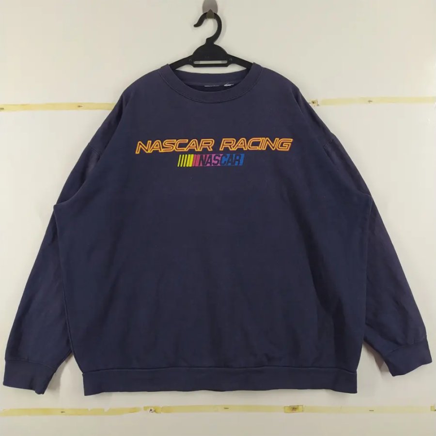 

Men's Vintage Nascar Racing Print Long Sleeve Crew Neck Sweatshirt