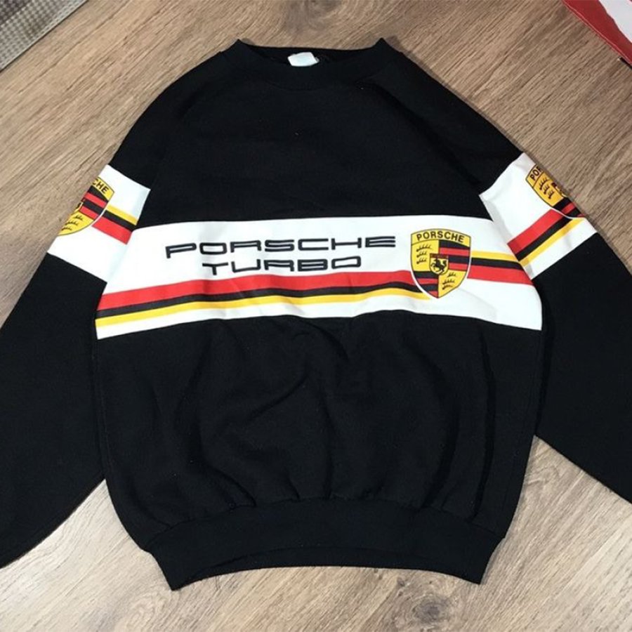 

Men's Vintage Retro Racing Print Long Sleeve Crew Neck Sweatshirt