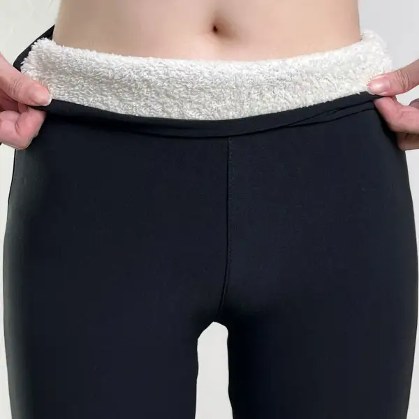 Women's Thickened High Waist Lambskin Stretch Warm Leggings - Wayrates.com 