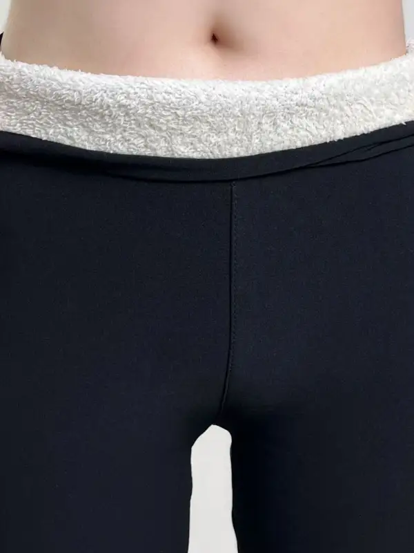 Women's Thickened High Waist Lambskin Stretch Warm Leggings - Pragmaace.com 