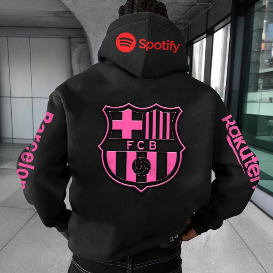 

Unisex Soccer Print Black Hoodie