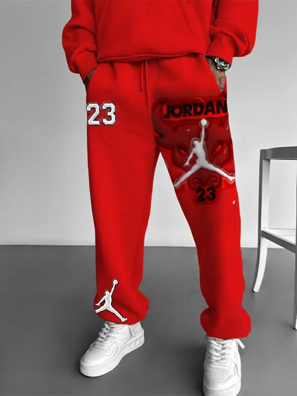 Men's Street Style Basketball Print Sweatpants - Pragmaace.com 