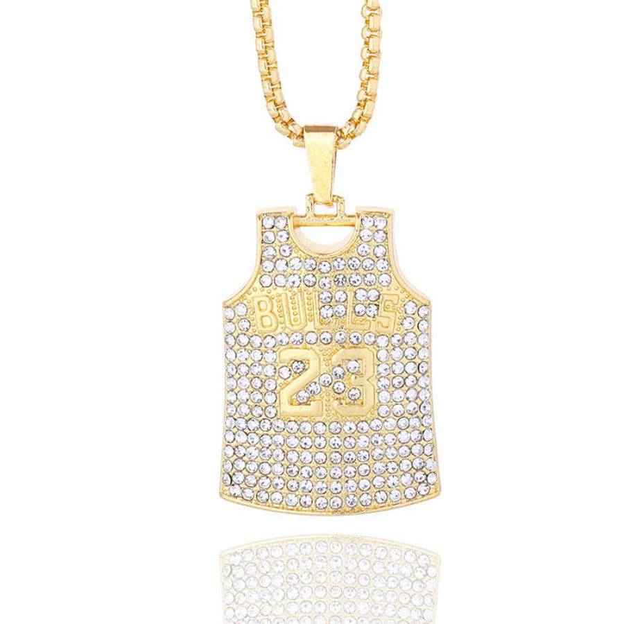 

Basketball No. 23 Jersey Hip-hop Full Diamond Necklace