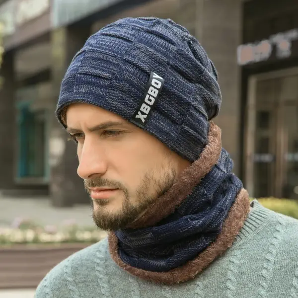 Warm Winter Beanie Hat & Scarf Set Stylish Knit Skull Cap  
