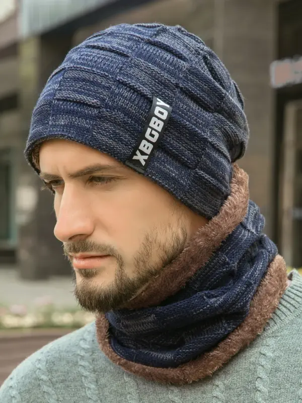 Warm Winter Beanie Hat & Scarf Set Stylish Knit Skull Cap  