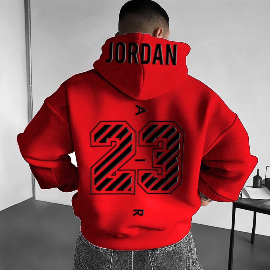 

Men's Vintage Basketball Print Oversized Hoodie