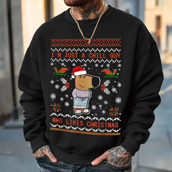 Unisex Chill Guy Printed Casual Sweatshirt - Wayrates.com 