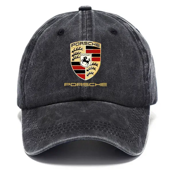 Unisex Racing Car Print Washed Cotton Sun Hat Vintage Print Casual Cap - Ootdyouth.com 