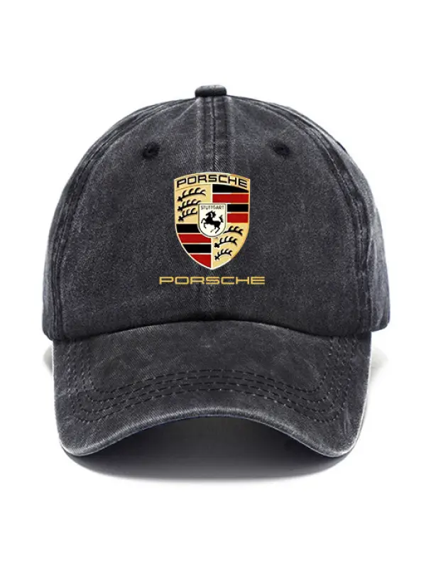 Unisex Racing Car Print Washed Cotton Sun Hat Vintage Print Casual Cap - Ootdmw.com 
