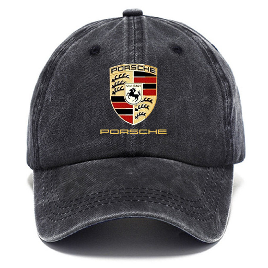 

Unisex Racing Car Print Washed Cotton Sun Hat Vintage Print Casual Cap
