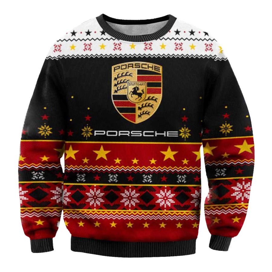 

Unisex Vintage Racing Car Print Crew Neck Ugly Christmas Sweatshirt