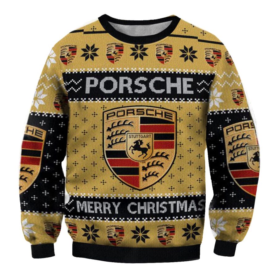 

Unisex Vintage Racing Car Merry Christmas Print Crew Neck Ugly Christmas Sweatshirt