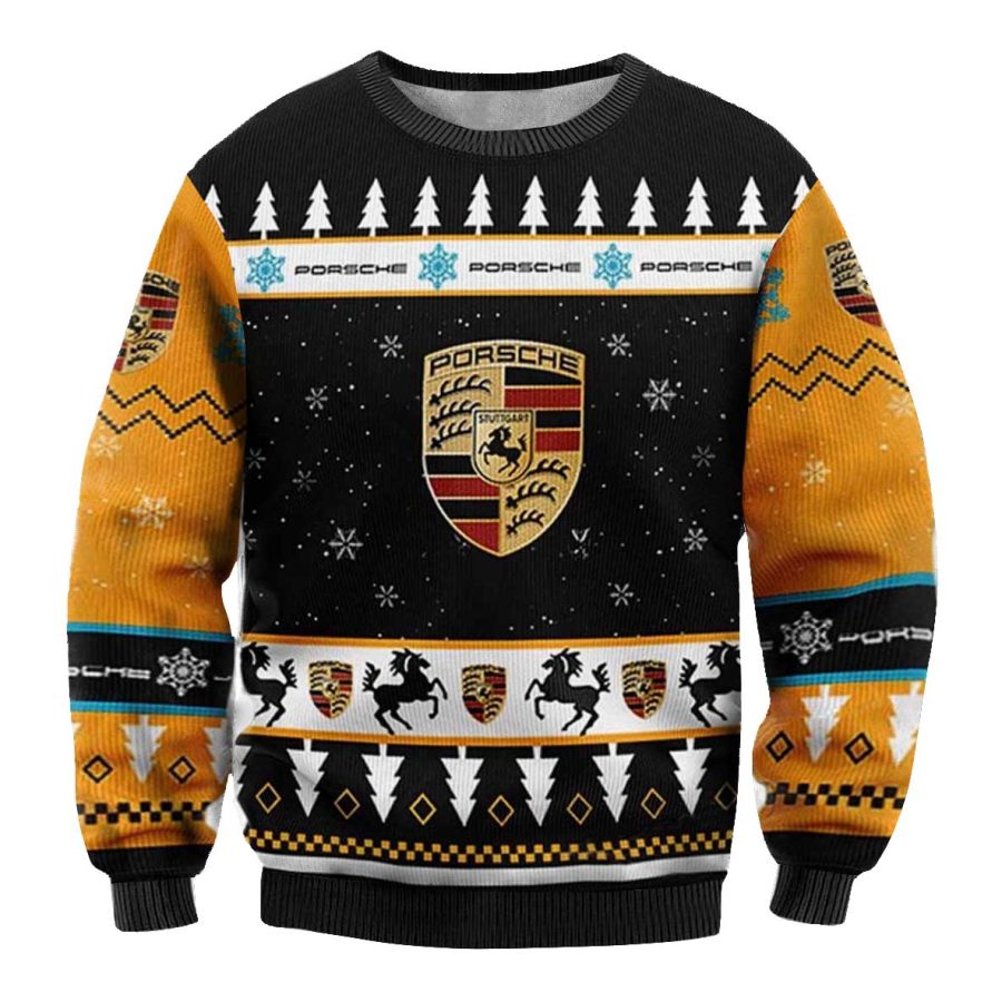 

Unisex Vintage Porsche Racing Car Print Crew Neck Ugly Christmas Sweatshirt