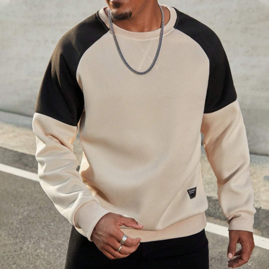 

Men's Casual Colorblock Crew Neck Sweatshirt Autumn/Winter