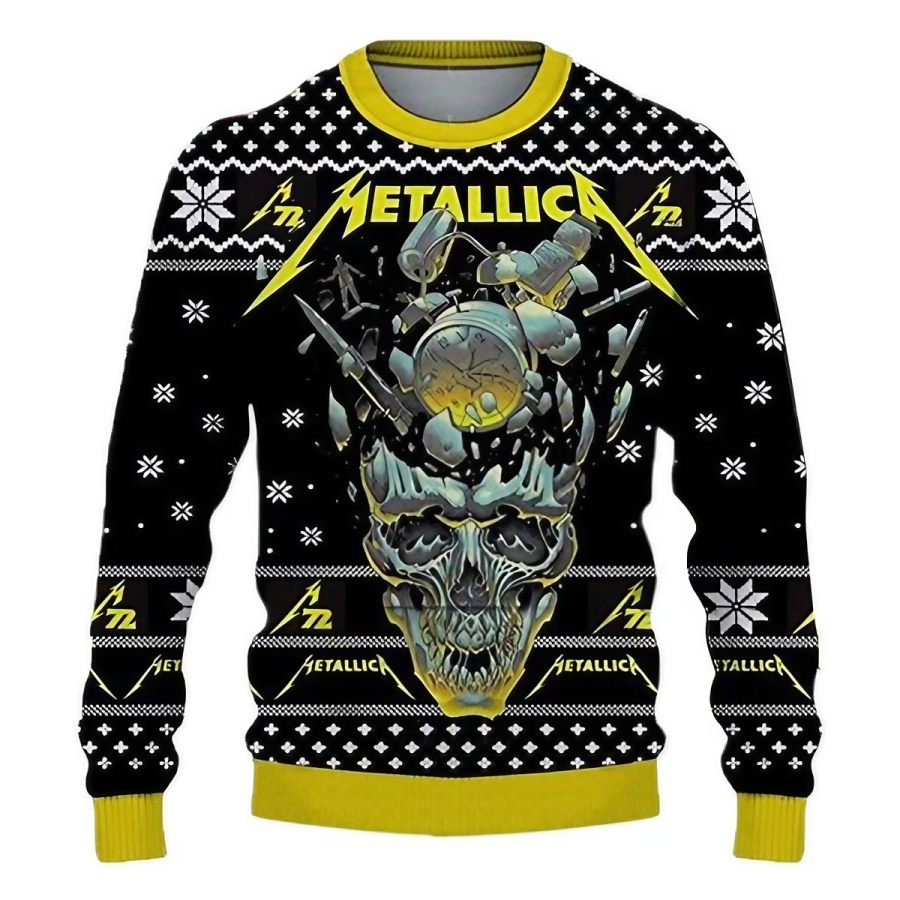 

Unisex Vintage Metallica Rock Band 72 Seasons Print Crew Neck Ugly Christmas Sweatshirt