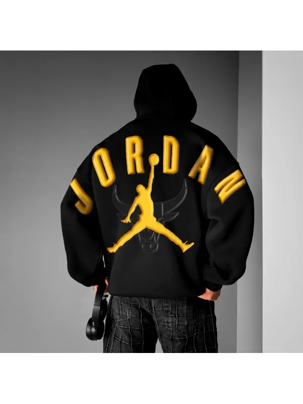 Unisex Basketball Jump Man Casual Hoodie - Aptkoi.com 