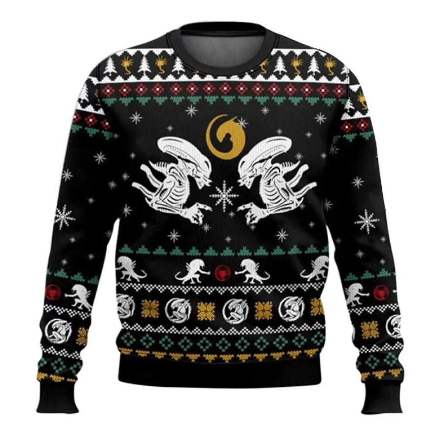 

90s Horror The Alien Xenomorph Christmas Ugly Sweater