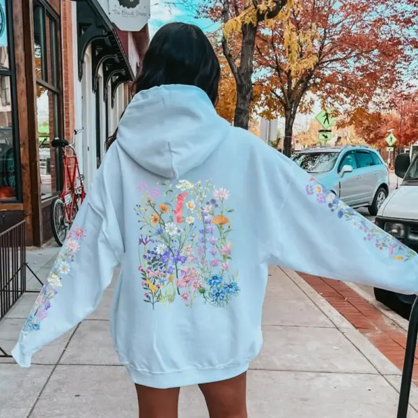 Wildflowers Boho Cottagecore Floral Botanical Flowers Hoodie Sweatshirt - Wayrates.com 