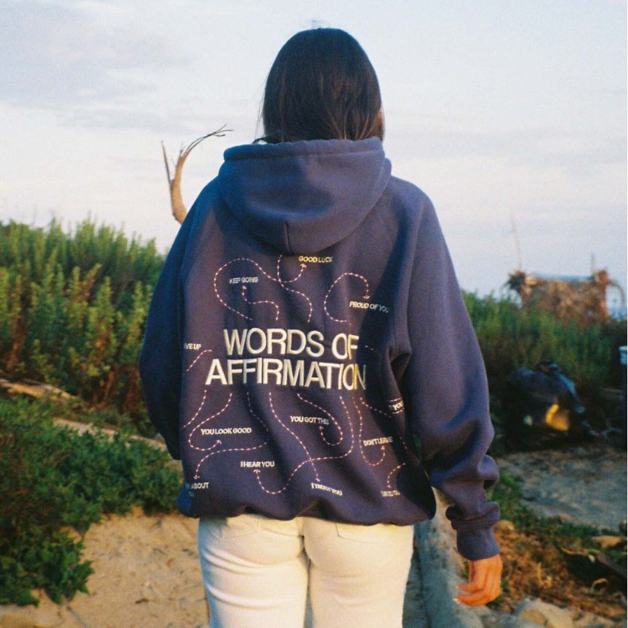 

Women's Vintage Words Of Affirmation Oversized Long Sleeve Hoodie