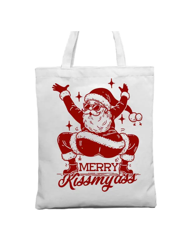 Santa Claus Christmas Gift Tote Bag Canvas Bag - Shopyiyistories.com 