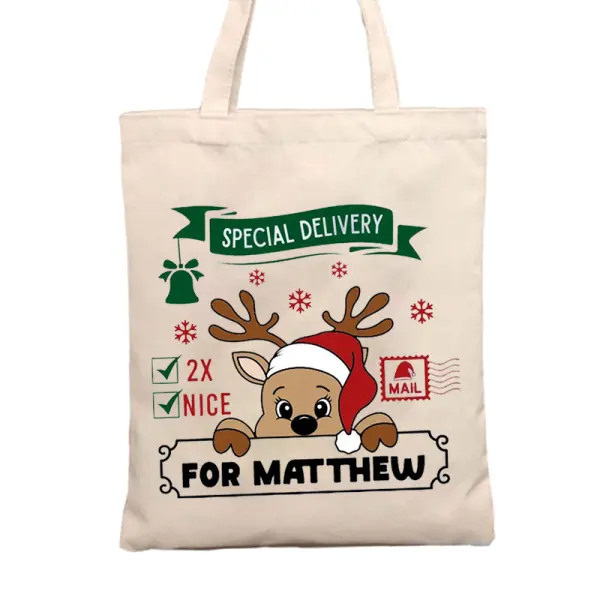 Christmas Gift Tote Bag North Pole Post Canvas Bag - Ootdyouth.com 