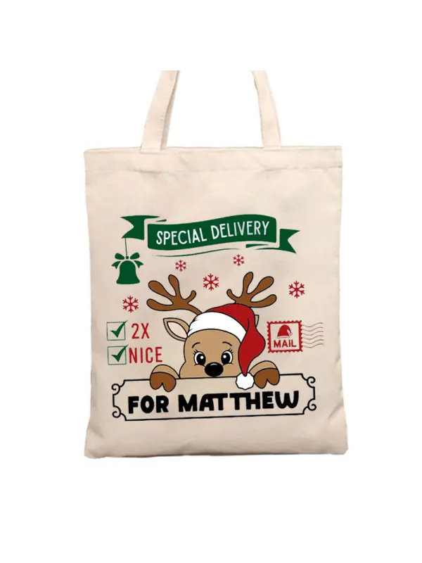 Christmas Gift Tote Bag North Pole Post Canvas Bag - Ootdmw.com 