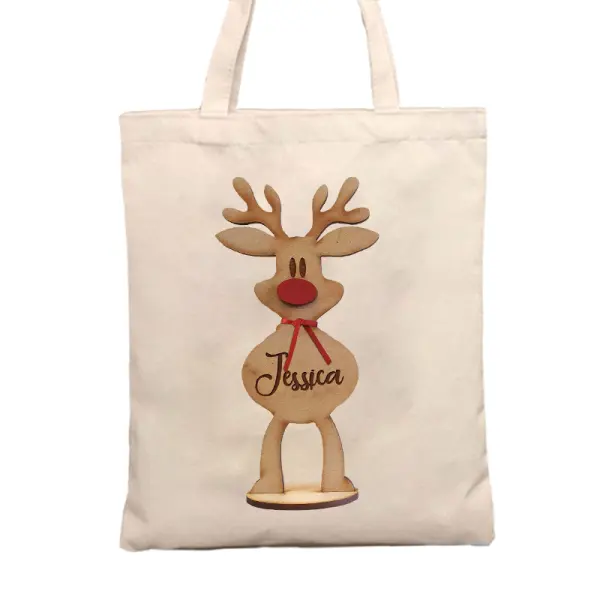 Moose Christmas Gift Tote Bag Canvas Bag - Wayrates.com 