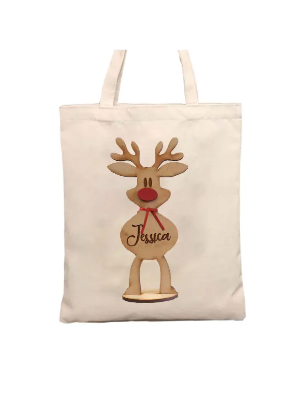 Moose Christmas Gift Tote Bag Canvas Bag - Anrider.com 
