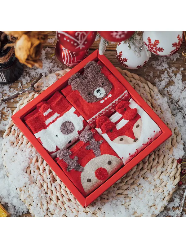 Christmas Gift Middle Tube Socks Gift Box - Aptkoi.com 