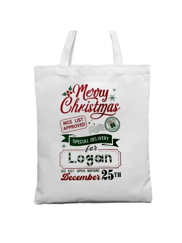 Christmas Gift Tote Bag Canvas Bag North Pole Post Office Santa Claus Bag Christmas Gifts - Anrider.com 