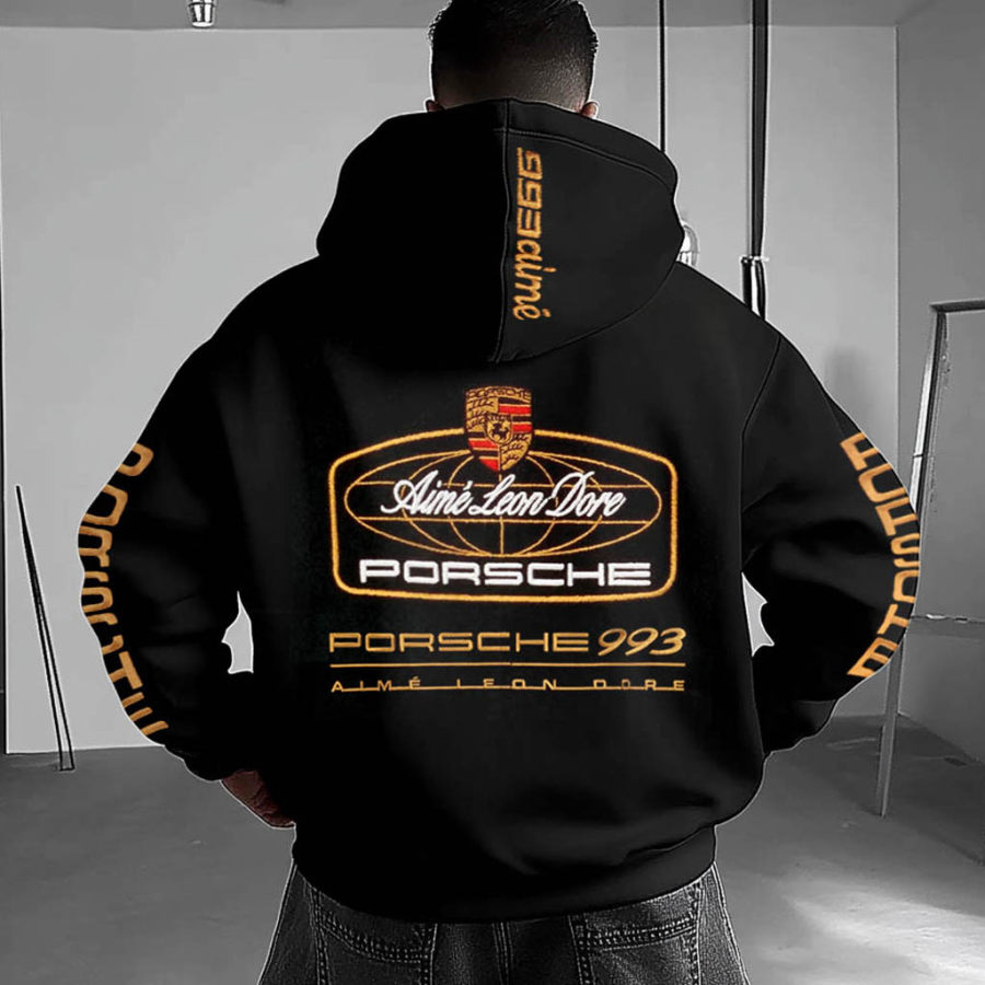 

Unisex Vintage Porsche Racing Car Embroidered Oversized Hoodie