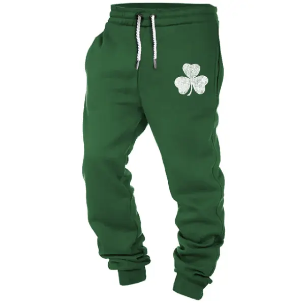 Men's Sweatpants St. Patrick's Day Shamrock Print Festival Holiday Casual Vintage Sports Pants - Cotosen.com 