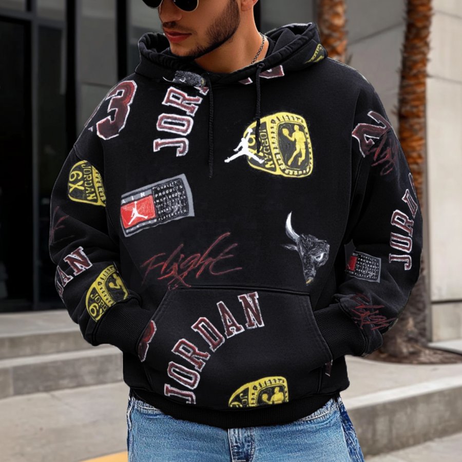

Men's Jumper Basketball 3D Printed Casual Loose Hoodie