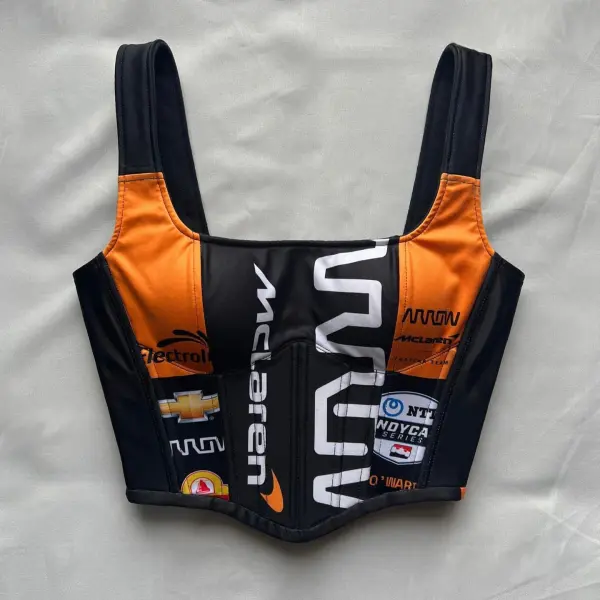 Enhance Your Love Of Fashion Forward Racing Print Corsets - Ootdyouth.com 
