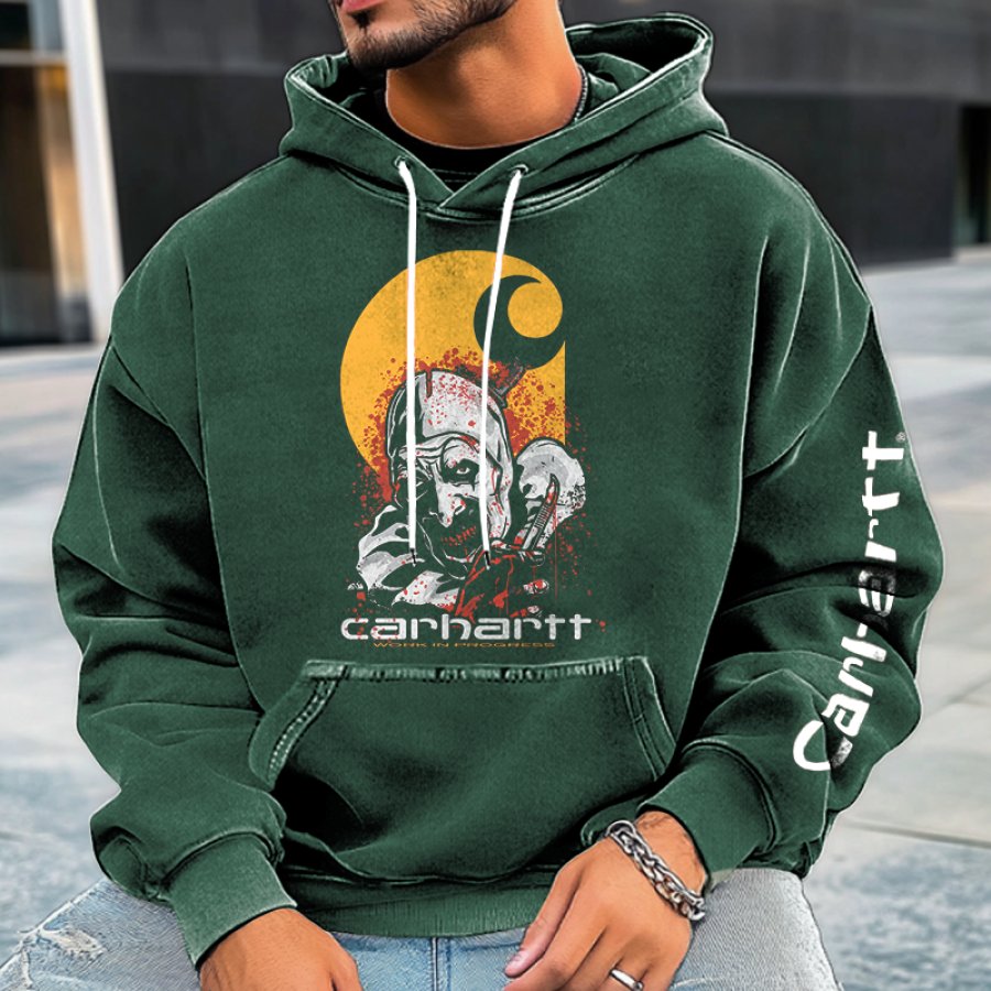 

Men's Retro Street Outwork Them All 1889 Graphic Print Hoodie