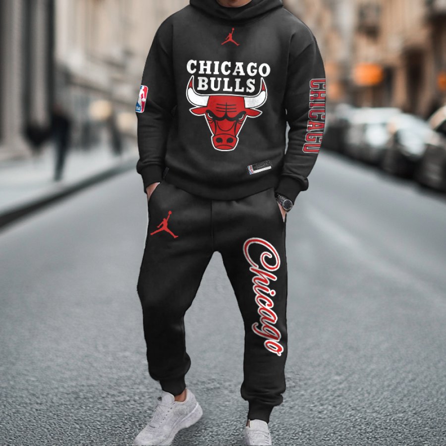 

Unisex Jumper Basketball Print Casual Hoodies And Sweatpants Set