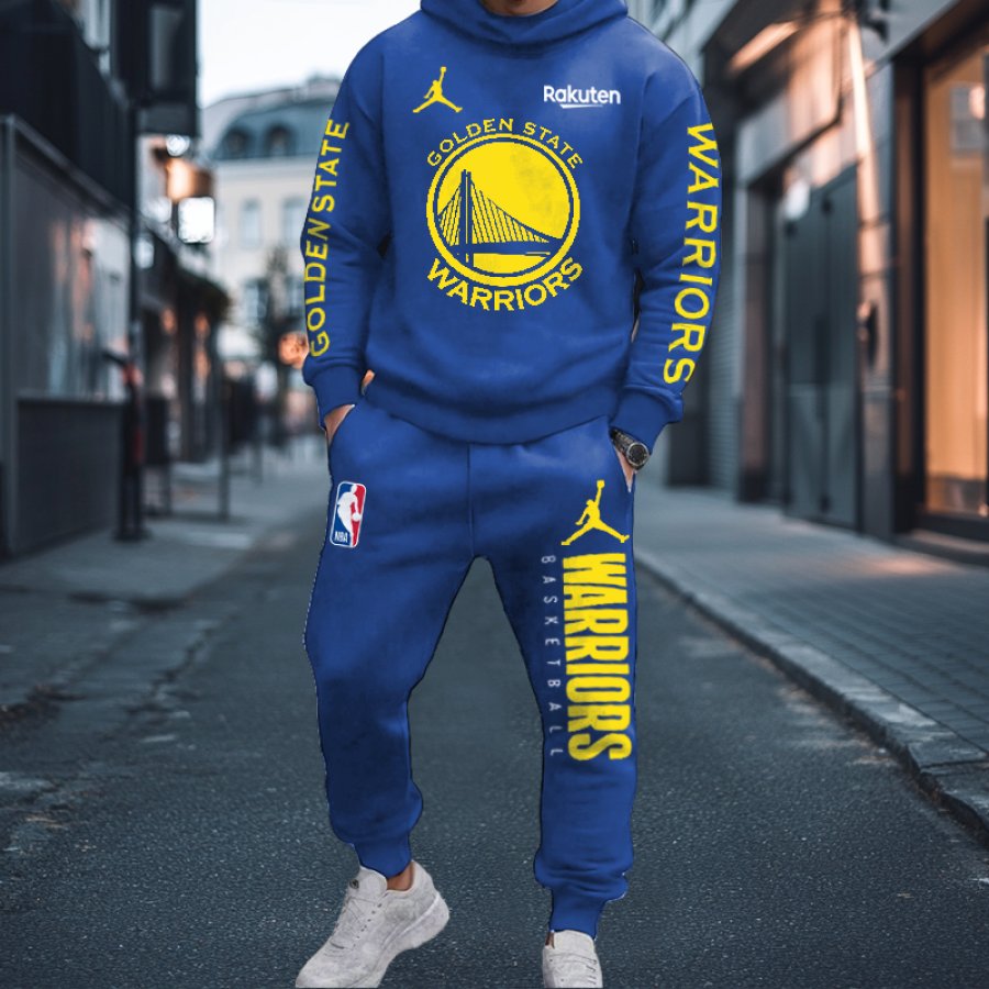 

Unisex Jumper Golden State Warriors Basketball Print Casual Hoodies And Sweatpants Set