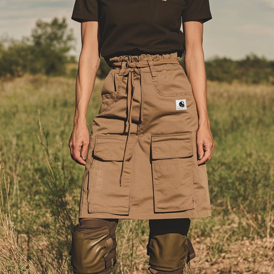 

Ladies Vintage Multi-pocket Outdoor Cargo Skirt