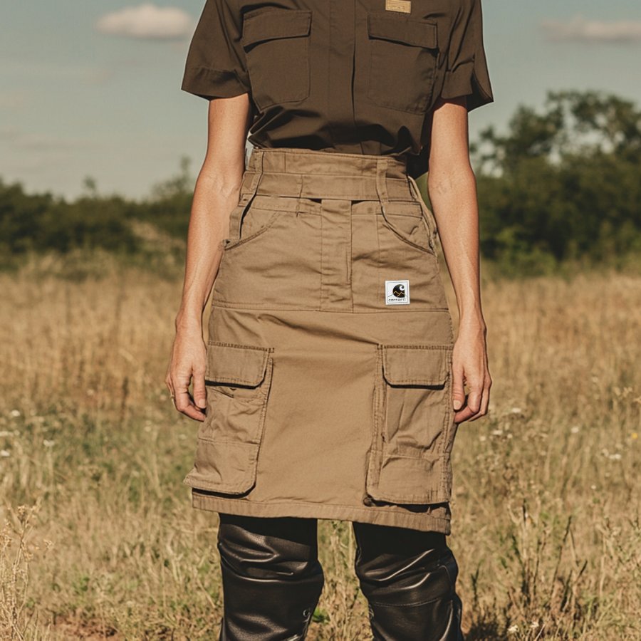 

Ladies Vintage Multi-pocket Outdoor Cargo Skirt